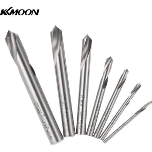 7pcs Drill M42 HSS High Speed Steel Cobalt Spotting Drill Bits Set Round Shank 90 Degree Drilling kits Chamfering Tool