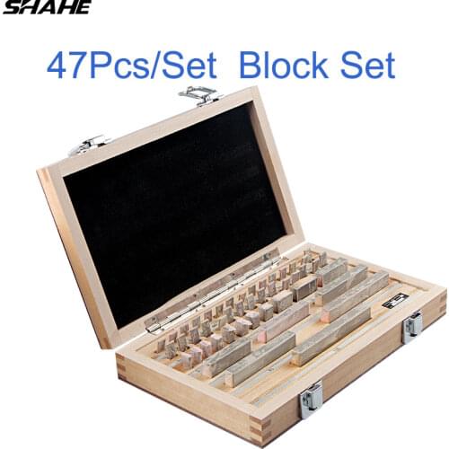 Shahe 47Pcs/Set 1 grade 0 grade Inspection Block Gauge Test Caliper Blocks Measurement Instruments