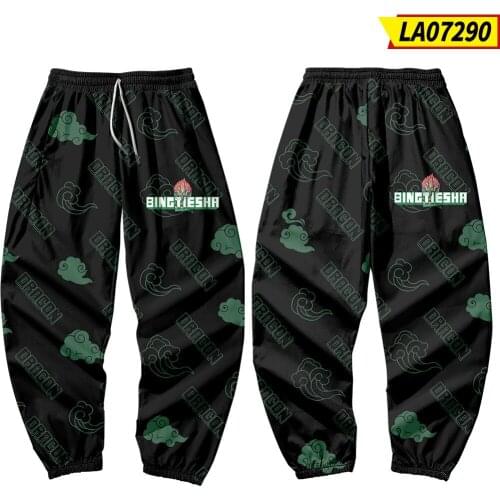 Men Casual Hip Hop Black Printed Joggers Pants Harajuku Sweatpants 2021 Summer Cargo Pants Trousers Streetwear