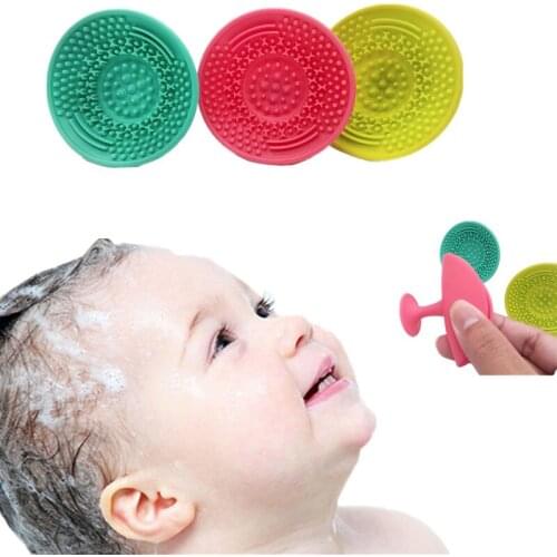 Baby Mini Carries Suck Bath Brushes Child Body Exfoliating Cephalic Cleaning Brush Kids Shower Bathing Silica Gel Pad Brush