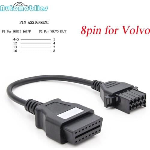 For VOLVO OBD2 8 Pin CABLE For Volvo Truck Heavy Duty Diagosis Connector 8pin Diagnostic Cables And Connectors OBD Cable Adapter