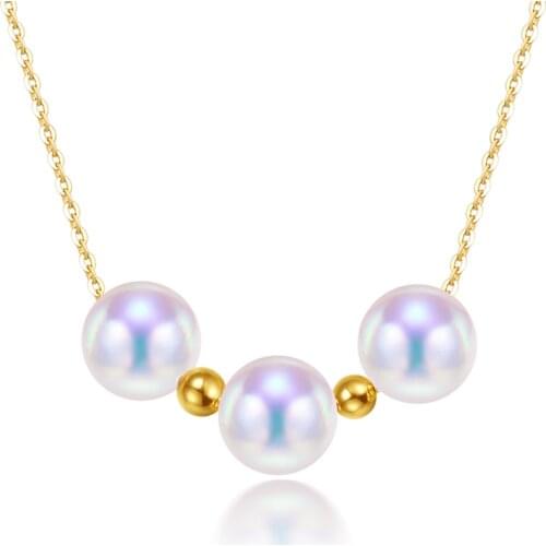 Fine Jewelry natural Akoya seawater pearl pendant 18K send his girlfriend genuine Necklace