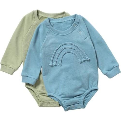 Spring Autumn Infant Baby Boy Girl Rompers Boy Girl Long Sleeve Pure Color Rompers Newborn Baby Boy Girl Rompers Clothes