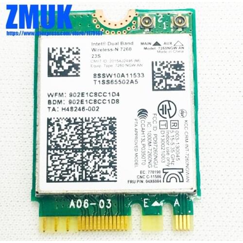 Intel Dual Band Wireless-N 7260 WiFi+BT 4.0 Combo card For Lenovo Thinkpad X240 T440 X1 Carbon 2nd Yoga 14 Series,P/N 04X6084