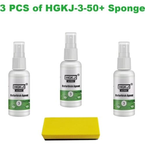 3 PCS of HGKJ-3-50ml with Sponge for Car Parts Car Interior Cleaning Car Plastic Repairman Leather Repair Kit for Car Wash