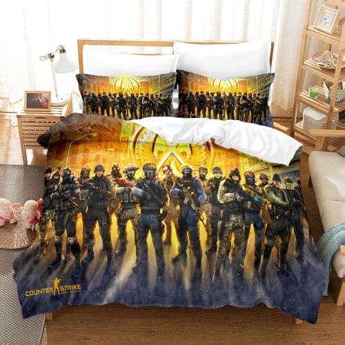 Shooting Game Csgo Duvet Cover Sets Comforter 3d Print Bedding Set Kids Cartoon Boys Bed Linen Queen King Single Size Dropship