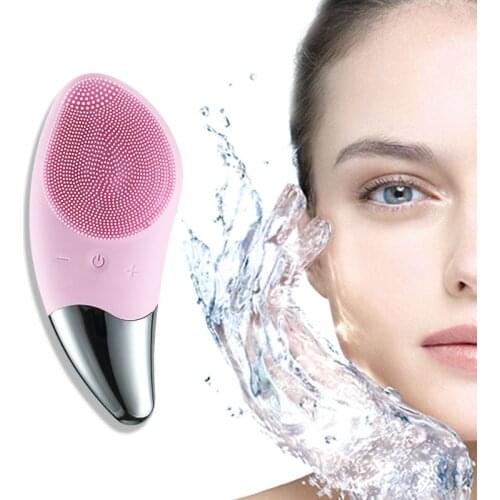 Colorful Sonic Cleanser Brush Deep Cleansing Reduce Wrinkles Waterproof Silicone Electric Nickel Battery Portable Skin Care Tool
