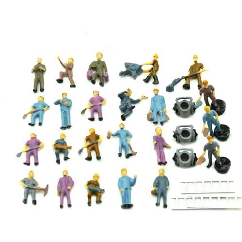 1/87 HO Scale Model People Architectural Train Building Miniature Railway Workers Making Characters Diorama Layout Plastic