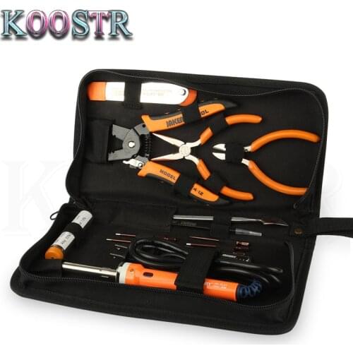 Jakemy JM-P14 welding repair tools set toolbox bag for Electric Soldering Iron UAV Glider Model Wire Stripper Pliers Screwdriver