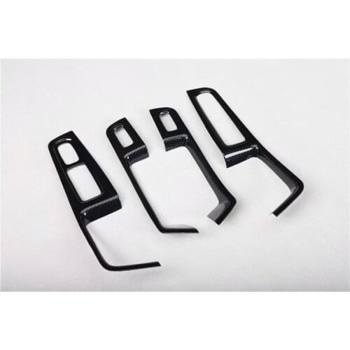 Carbon Fiber ABS Car Window Lift Panel Cover Trim Deocration Car Sticker For Porsche Macan 2014-2020