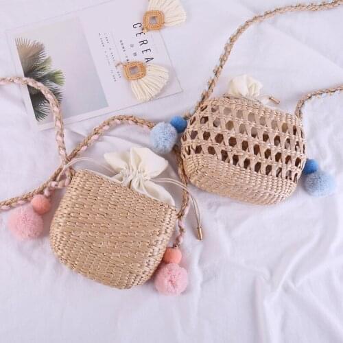 Fashion Handmade Rattan Woven Straw Bag Summer Beach Bags for Women 2019 Bohemia Messenger Crossbody Bags for Girls Clutch Purse