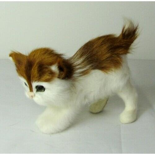 Birthday gift free shipping handmade furry animal cat artificial cat gift decoration cat mini lovely cat