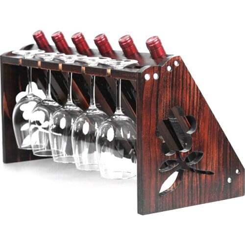 Decoration Solid Wood Wine Glass Holder Wine Cabinet Display Stand Home Goblet Rack Upside Down European Wine Rack