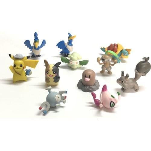Pokemon Pocket Monster Cottonee Skwovet Morpeko Magnemite Diglett Nuzleaf Cramorant Pikachu Celebi Drednaw Model Anime Figures