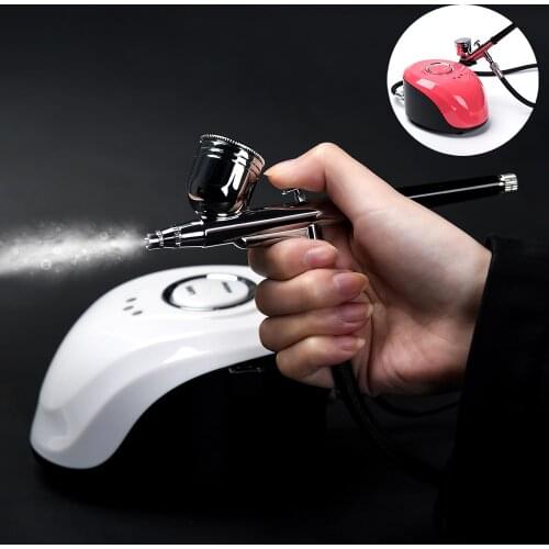 0.2mm 0.3mm 0.4mm Nozzle Airbrush Nail Manicure Dual Action Spray Gun Airbrush Compressor Kit for Model Cake Car Painting Brush