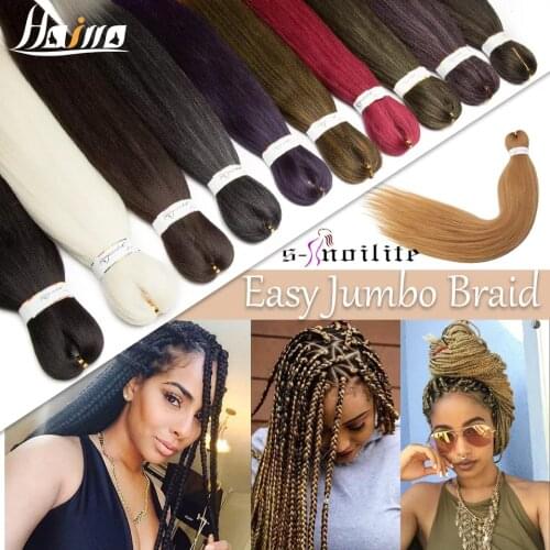 SNOILITE Ombre jumbo braids Hair Extensions Synthetic Crochet braiding Hair EZ YAKI style Long jumbo hair for black women