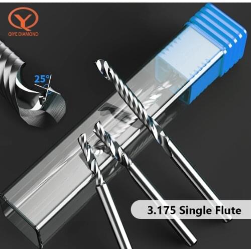 AAAAA Single Flute Cutter 3.175/4/6mm Shank Spiral Milling Cutter CNC 3D Engraving Router Bit For Aluminum Woodworking Acrylic c