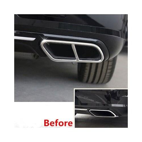 Steel Rear Exhaust Muffler Decorative Cover Trim 2pcs For Volvo S90 2016-2018