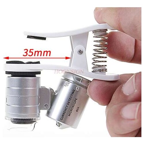 Mobile phone magnifying glass with led light 60 times identification Qing times handheld portable microscope beauty