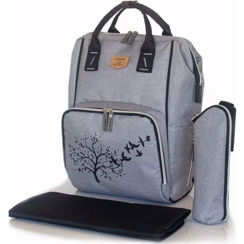 Tree Pattern Mother Baby Care Backpack Hanger Bracket Bottom Opening And Thermal Biberonluk Large Capacity Multifunctional Waterproof