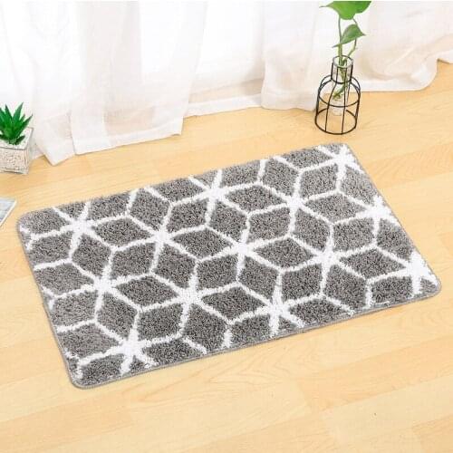 Bathroom Door Absorbent Mat Bedroom Carpet Door Mat Home Bathroom Foot Mat Soft Mat Fluffy Rug Geometric Carpet Anti-slip Rugs