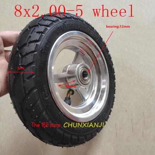High quality 8x2.00-5tubeless wheel DIY 8*2.00-5 vacuum wheel with alloy hub can be used for KUGOO S1 S3 Electric Adult Scooter