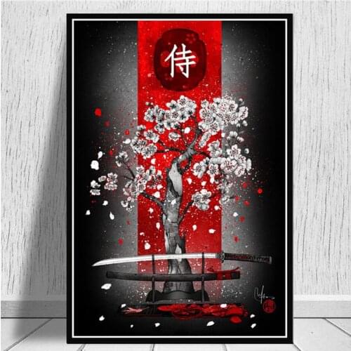 Japanese Bushido 5D DIY Diamond Painting Cross Stitch Samurai Full Square Round Drill Mosaic Embroidery Black Red Room Decor Art