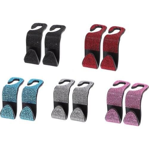 1 PC Diamond Bling Car Seat Back Hook Rhinestones Hanger Auto Universal Headrest Mount Storage Holder Car Interior Accessories