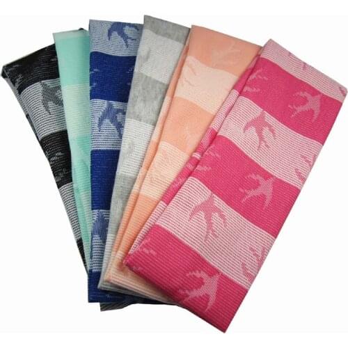 12PCS/lot Women Headband 7cm Wide swallow print Stretch Hair Band Elastic Headband Hair Accessories free shipping