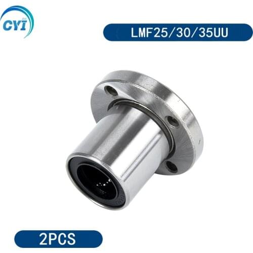 2pcs/lot LMF25UU LMF35UU LMF30UU 30mm flange linear bearing CNC parts for 3D printer linear Rod