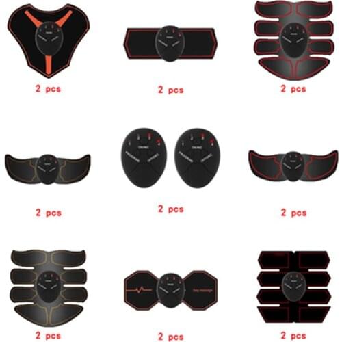 2pc Replacement Muscle Stimulator EMS Figure Slimming Machine Weight lossing Tens Exercise Slim Belt Rechargeable Part Black