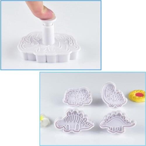 4Pcs/Set Cookie Cutter Creative DIY Plunger Cutter Fondant Stamper 3D Candy Jelly Dessert Decoration Tools Kitchen Bakeware Kits