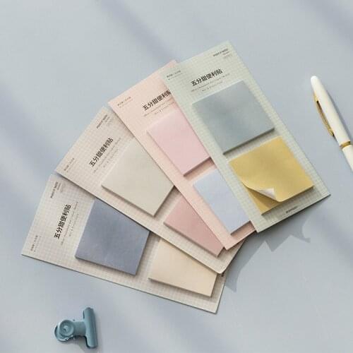 60 Sheets Morandi Color Sticky Notes Memo Pad Korean Ins Index Bookmark Page Flags Planner Stationery Office School Supplies