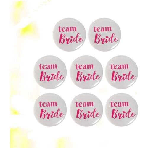 8pcs Creative Party Badge Bride Corsages Girls Brooches Creative Bachelor Supplie Bride Wedding Decoration (White +)