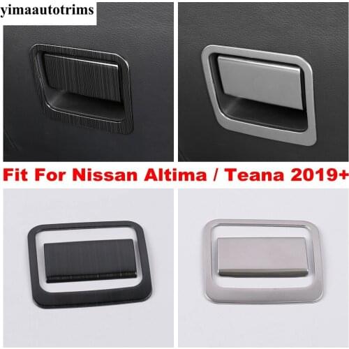 Stainless Steel Accessories Car Glove Box Copilot Storage Switch Handle Sequins Trim Cover For Nissan Altima / Teana 2019 - 2021