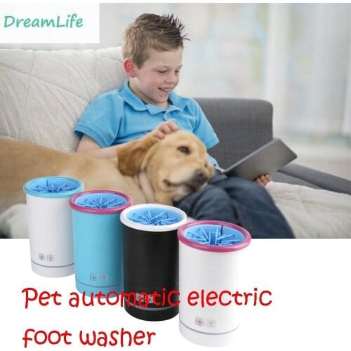 Pet Automatic Electric Foot Washer Foot Washer Cup Dog Washer USB Rechargeable Silicone Brush Rotary Paw Washer