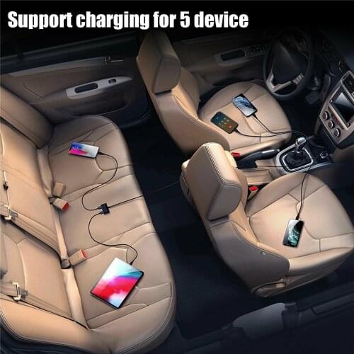 5 Multi Ports Car Charger New Auto Car Charger Adapter 31W High Power Car Charger for Smart Phone 5V 6.2A Multi USB Car Charger