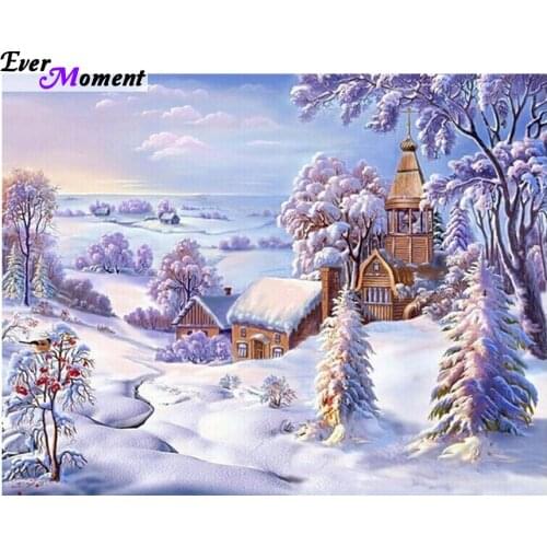 Diy Square diamond painting cross stitch diamond embroidery scenic winter scenery pattern hobbies and diamond mosaic ASF077