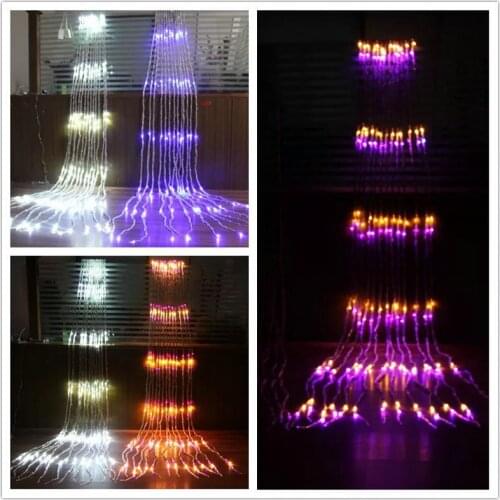 640 LEDs water flow waterfall curtain Lights fairy String Christmas Xmas party Bar backdrop decor 6M(W)*3M(H)- 6 Colors optional