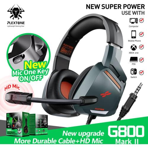 PLEXTONE G800 Gaming Headset Headphone with Noise Canceling Mic Surround Sound for PS5 PS4 Xbox Series X|S,Xbox One,Switch,Game