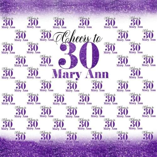 Custom Cheers 30 Purple Bokeh photo backdrop High quality Computer print party background
