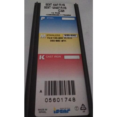 10PCS CARBIDE INSERT SEMT 1204AF-R-HS IC328