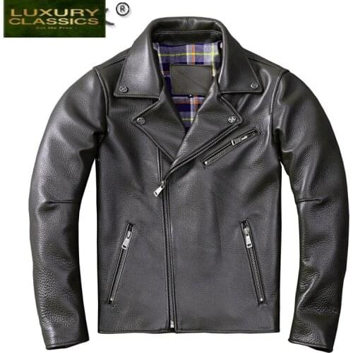 Natural Genuine Leather Jacket Men Clothing 2021 Korean Streetwear Motorcycle 100% Real Cow Leather Coat Male Jackets 026