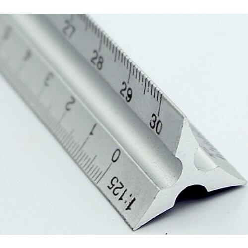 30cm lightweight Clear Triangle Aluminum Alloy Ruler Architect Silver Accurate Engineer Scale Technical high quality