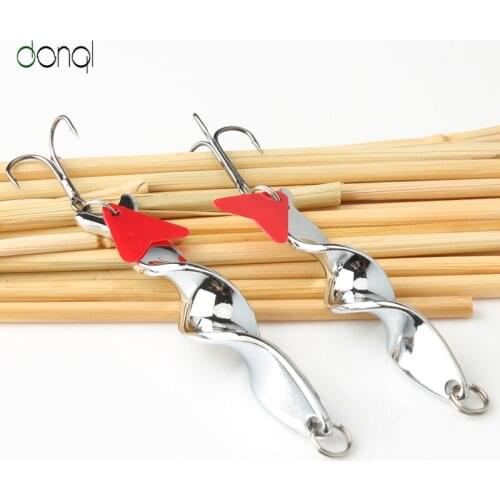 DONQL Metal Hard Fishing Lure Spoon Special Spiral Design Artificial Crank Bait Tackle Spinner Hard Bait Spoon Bass Fishing Lure