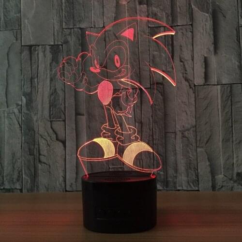 Cute 3D Lamp Cartoon Anime Toy USB 3D Light Touch LED Lamp Christmas Decoration Kids Gift with 7 Colors Change Illusion Lamp