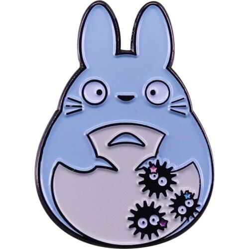 Cute Totoro badge Spirited Away soot sprite pin Kawaii Ghibli anime fandom decor