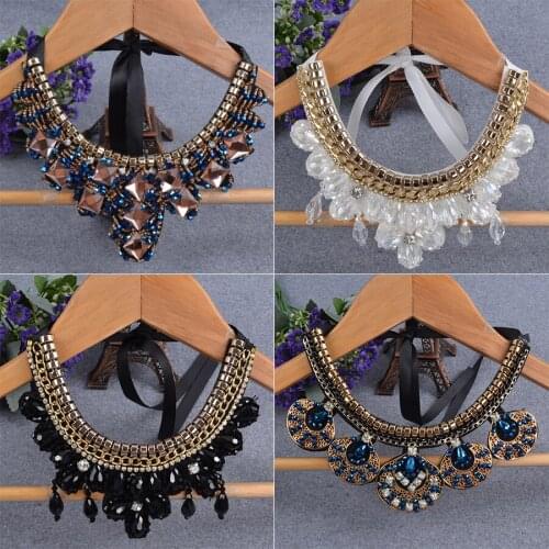 Diamond False Collar Necklace Crystal Detachable Collar For Women Fake Collar Removable Clothes Accessories Nep Kraagie