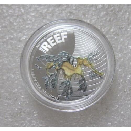 Real Rare Silver Original Coin Australia 2009 Marine Animal Series-Ye Hailong Refined Colored Commemorative Silver Coin
