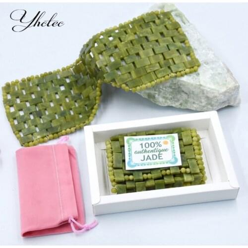 Jade Facial Roller Cooling Eye Sleep Mask for Eye Face Massage Anti-Aging Natural Stone Gouache Scraper Massage Roller Care Set